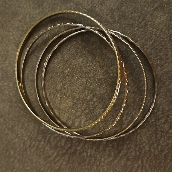 3/$20 Set of Four Textured Bangle Bracelets - Picture 4 of 6